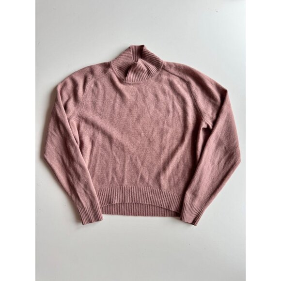 Aritzia BABATON Perry Mauve Ivory Wool Cashmere Knit Mock Neck Sweater, Size XXS - Picture 5 of 15